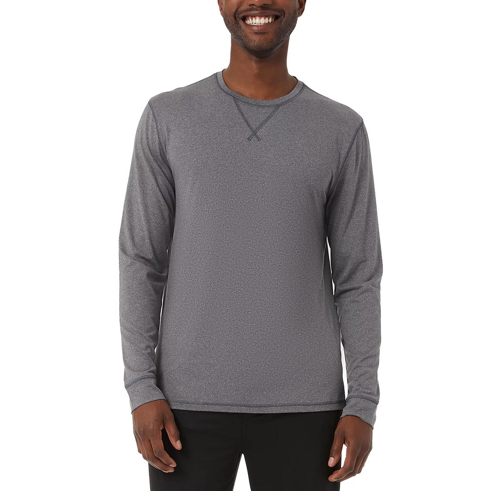 32 Degrees Men Crewneck Long Sleeve Pajama Shirt Heather Gray Size XXL